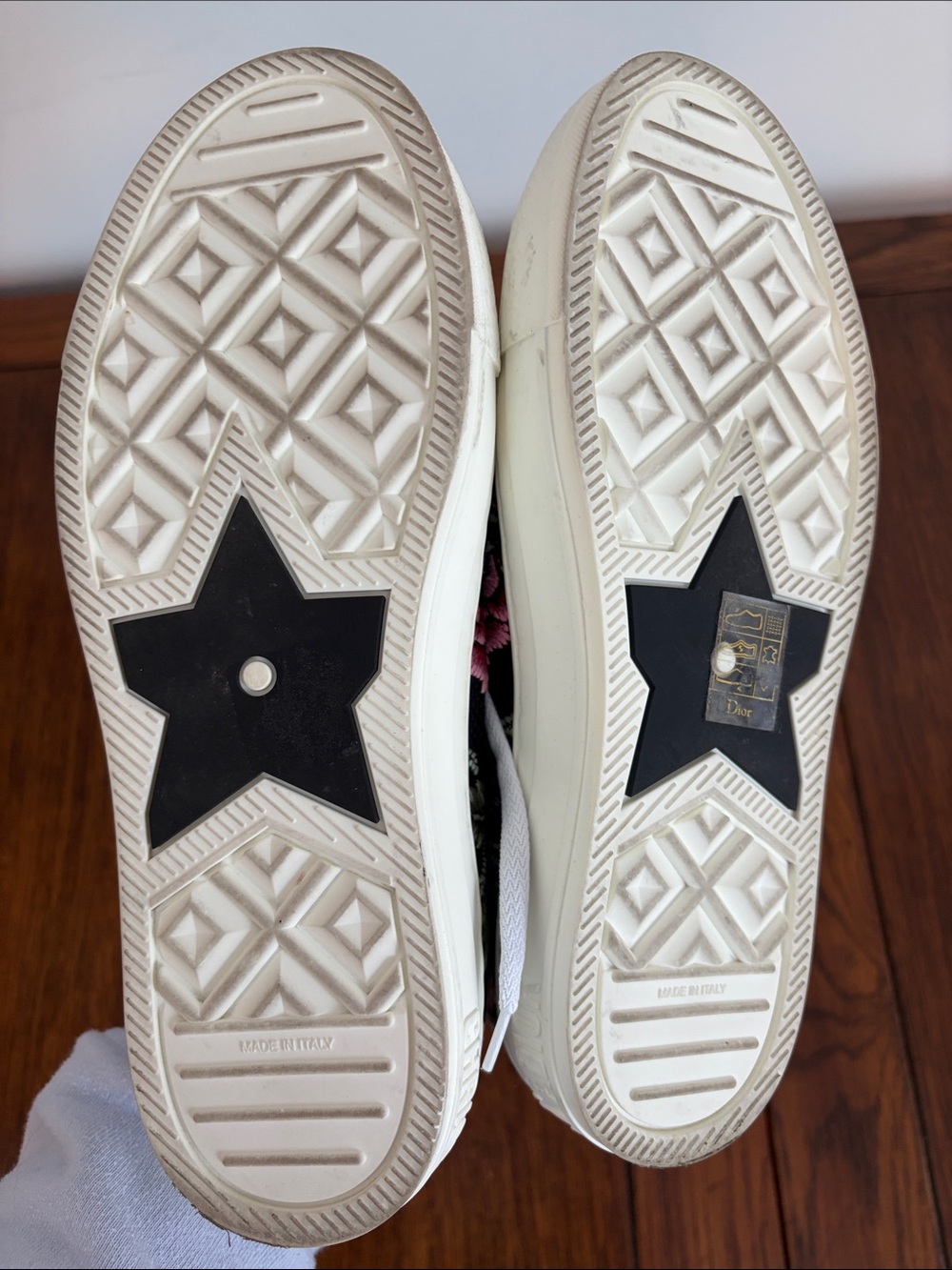Dior Walk’n’Dior Black Floral Embroidered Canvas Low-Top Sneakers 37.5 7.5 - Picture 8 of 8